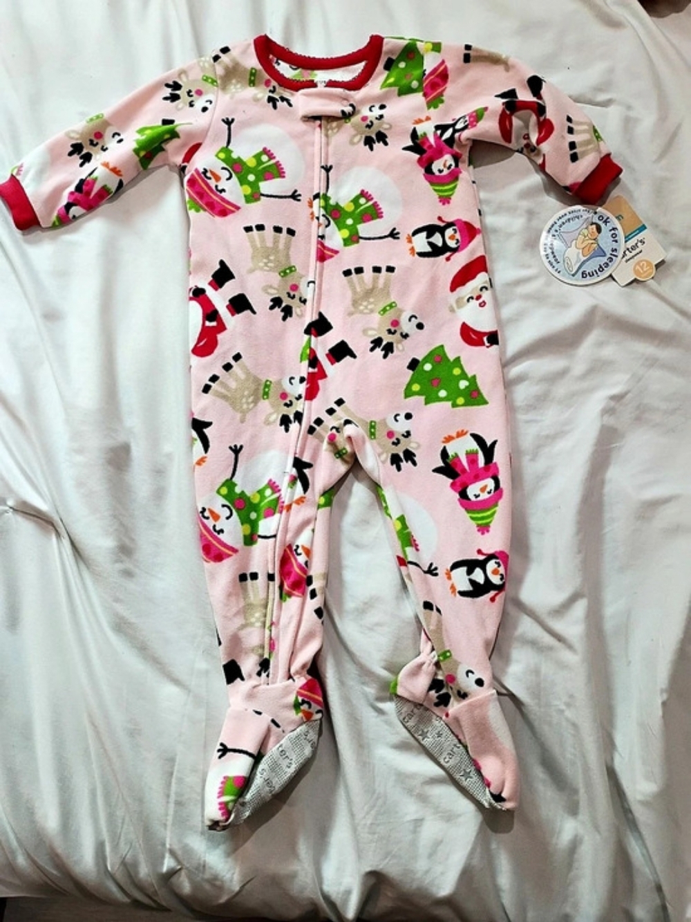 Nwt Carter's Super-Comfy Christmas Holiday Fleece Sleep & Play 12M